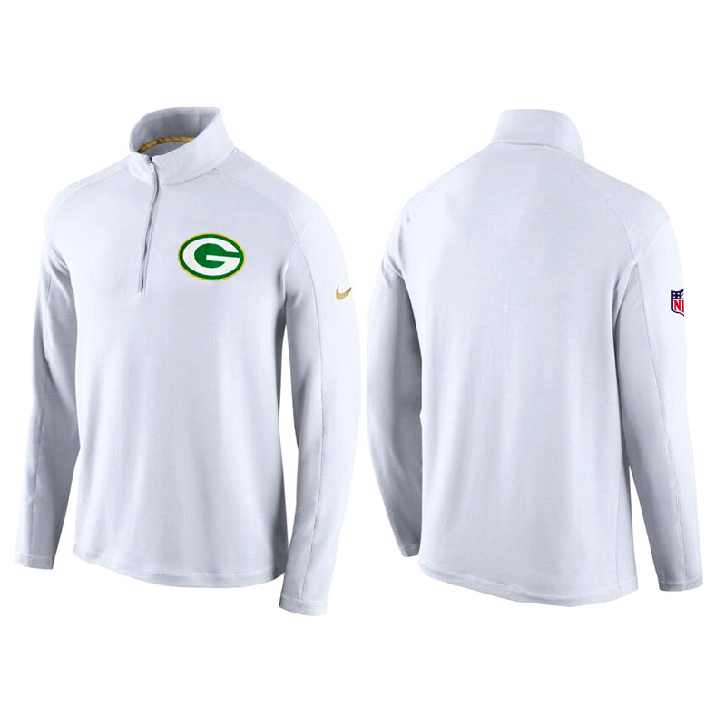 Green Bay Packers White Game Day Half-Zip Knit Performance Tri-Blend Jacket