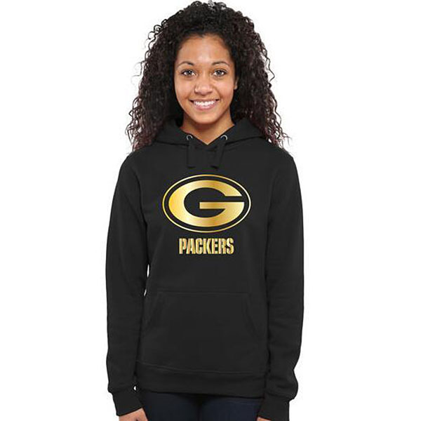 Women's Green Bay Packers Black Gold Collection Pullover Hoodie