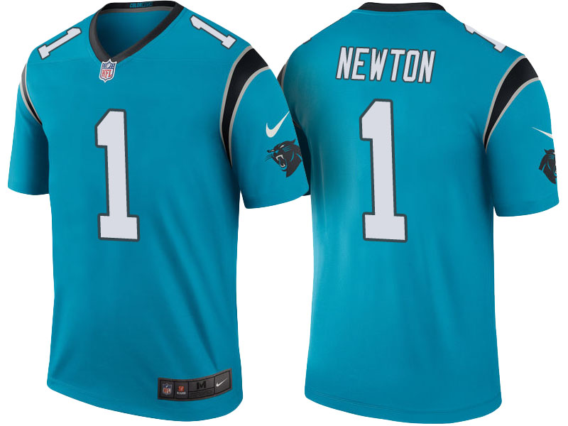 Carolina Panthers #1 Cam Newton Blue Color Rush Legend Jersey