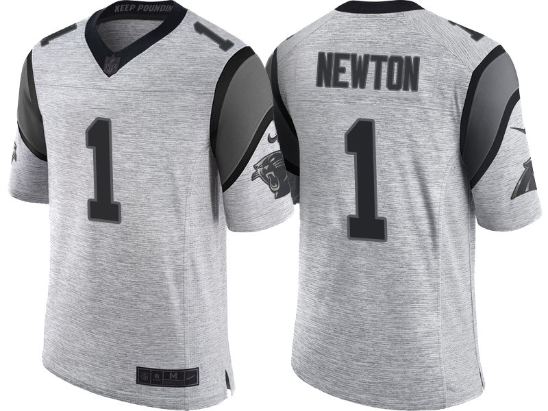 Carolina Panthers #1 Cam Newton 2016 Gridiron Gray II Limited Jersey