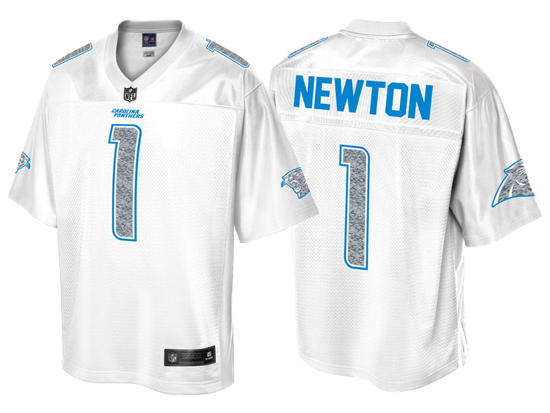 Carolina Panthers #1 Cam Newton Pro Line White Out Fashion Jersey