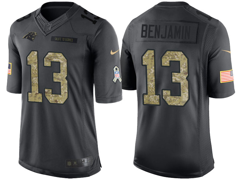 Carolina Panthers #13 Kelvin Benjamin Anthracite 2016 Salute to Service Limited Jersey