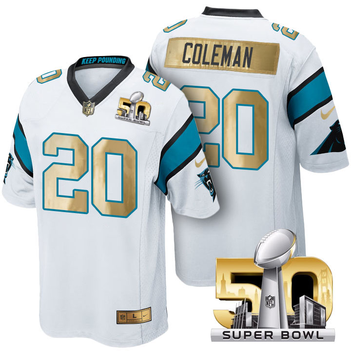 Carolina Panthers #20 Kurt Coleman White Super Bowl 50 Special Edition Jersey (Pre-Order)