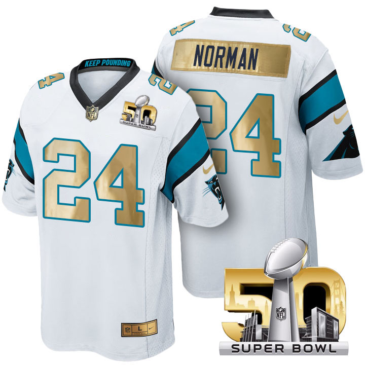 Carolina Panthers #24 Josh Norman White Super Bowl 50 Special Edition Jersey