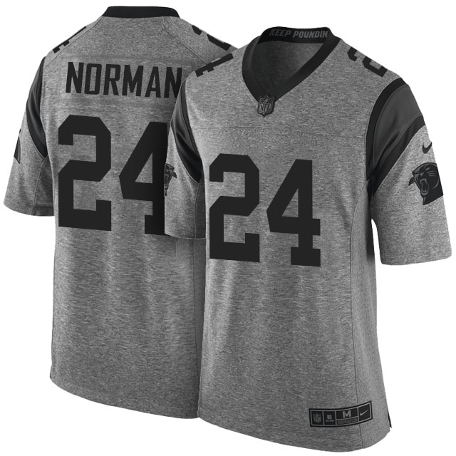 Carolina Panthers #24 Josh Norman Gridiron Gray Limited Jersey