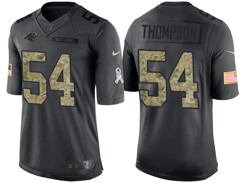 Carolina Panthers #54 Shaq Thompson Anthracite 2016 Salute to Service Limited Jersey