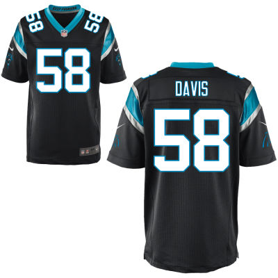 Men's Carolina Panthers #58 Thomas Davis Black Elite Jersey