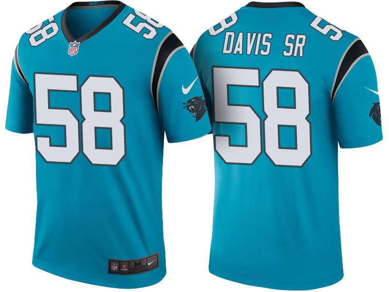 Carolina Panthers #58 Thomas Davis Sr Blue Color Rush Legend Jersey