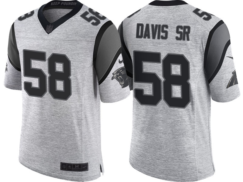 Carolina Panthers #58 Thomas Davis Sr 2016 Gridiron Gray II Limited Jersey