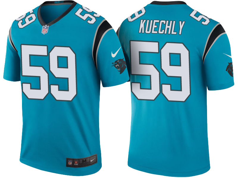 Carolina Panthers #59 Luke Kuechly Blue Color Rush Legend Jersey