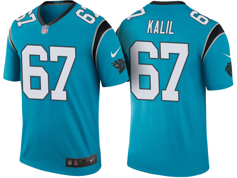 Carolina Panthers #67 Ryan Kalil Blue Color Rush Legend Jersey