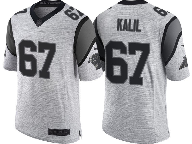 Carolina Panthers #67 Ryan Kalil 2016 Gridiron Gray II Limited Jersey