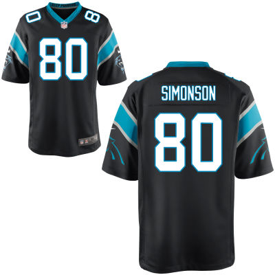 Men's Carolina Panthers #80 Scott Simonson Black Game Jersey