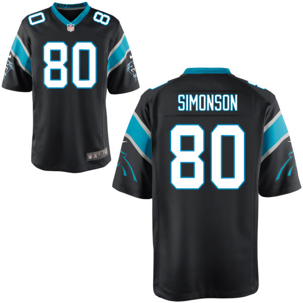 Men's Carolina Panthers #80 Scott Simonson Black Limited Jersey