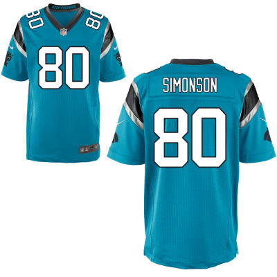 Men's Carolina Panthers #80 Scott Simonson Blue Elite Jersey