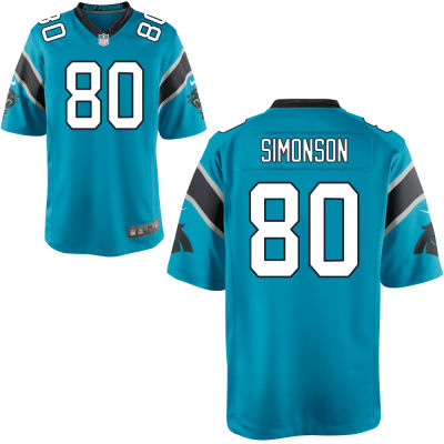 Men's Carolina Panthers #80 Scott Simonson Blue Game Jersey