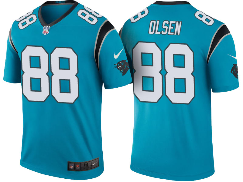 Carolina Panthers #88 Greg Olsen Blue Color Rush Legend Jersey