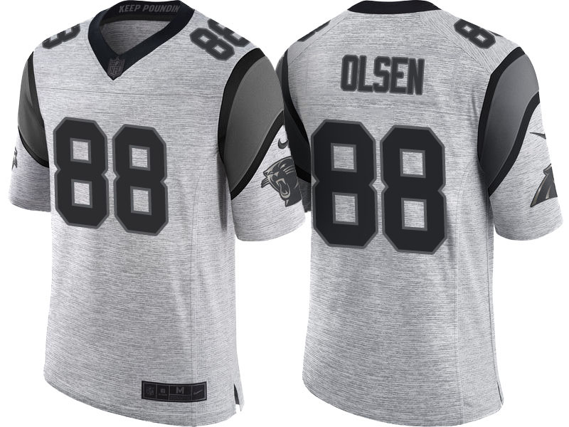 Carolina Panthers #88 Greg Olsen 2016 Gridiron Gray II Limited Jersey