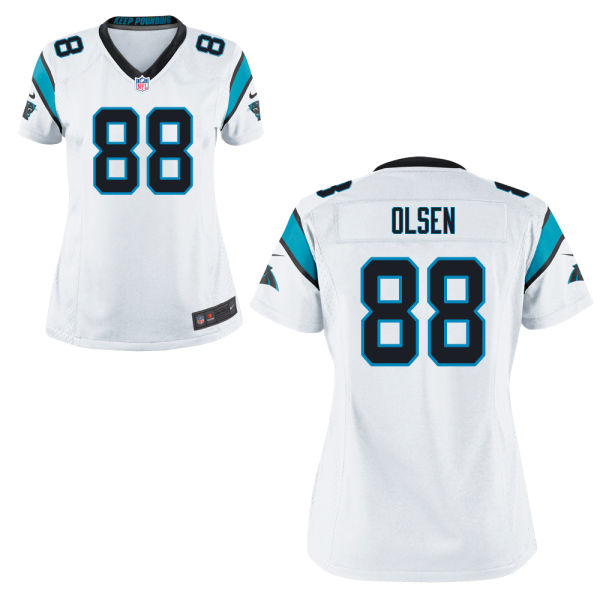 Women's Carolina Panthers #88 Greg Olsen White Game Jersey