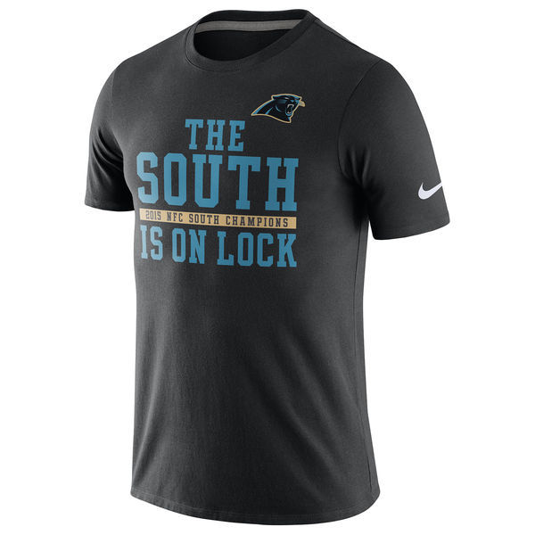 Carolina Panthers Black 2015 NFC South Division Champions T-Shirt