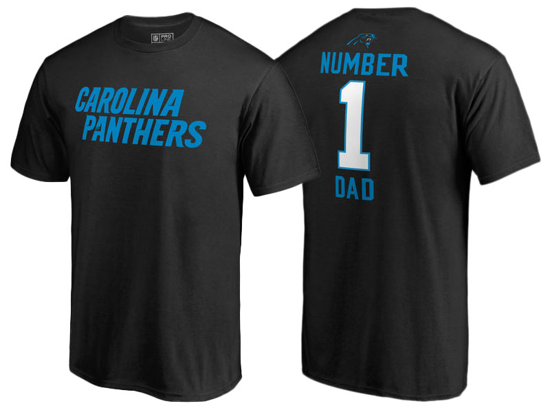 Men's Carolina Panthers Black Father's Day Number 1 Dad T-Shirt