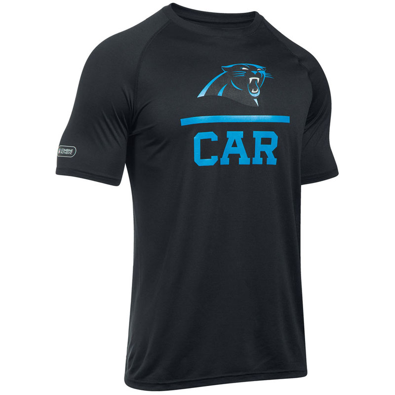 Carolina Panthers Black Under Armour Combine Authentic Lockup Tech T-Shirt