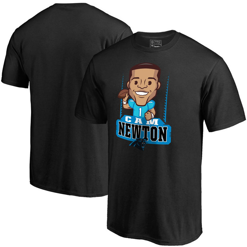 Carolina Panthers Cam Newton Black Pro Line Emoji Player T-Shirt