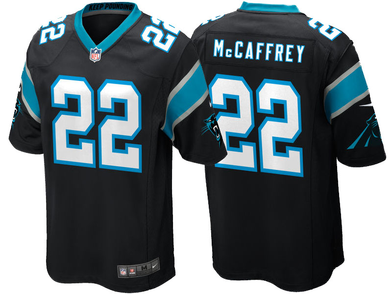 Carolina Panthers Christian McCaffrey Black 2017 Draft Pick Game Jersey