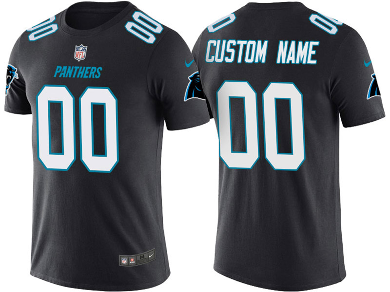 Carolina Panthers Custom Black Name & Number T-Shirt