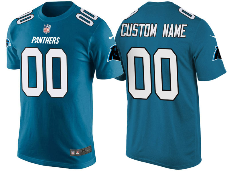 Carolina Panthers Custom Blue Name & Number T-Shirt