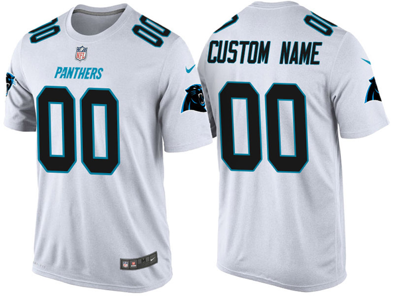 Carolina Panthers Custom White Name & Number T-Shirt