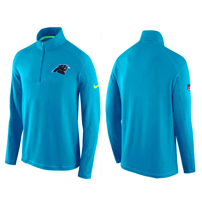 Carolina Panthers Cyan Game Day Half-Zip Knit Performance Tri-Blend Jacket