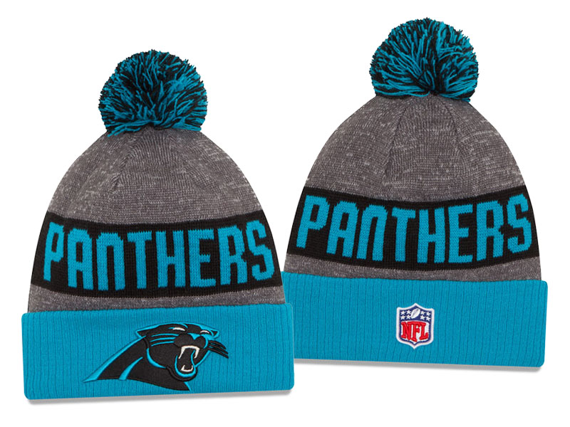 Carolina Panthers Gray New Era 2016 Sideline Sport Pom Warm Knit Hat - Holiday Gift