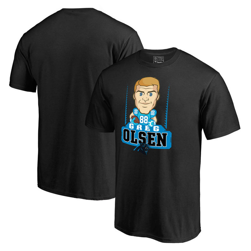 Carolina Panthers Greg Olsen Black Pro Line Emoji Player T-Shirt