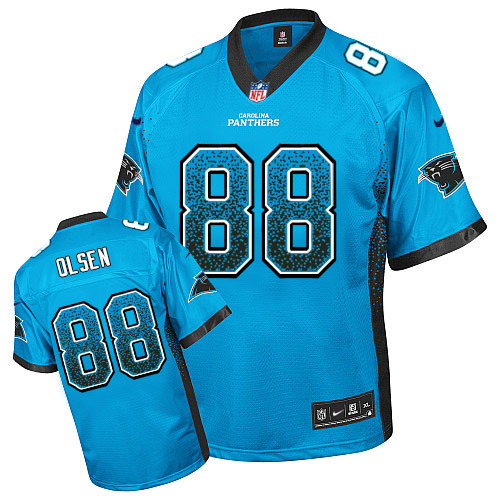 Carolina Panthers #88 Greg Olsen Blue Drift Fashion Jersey