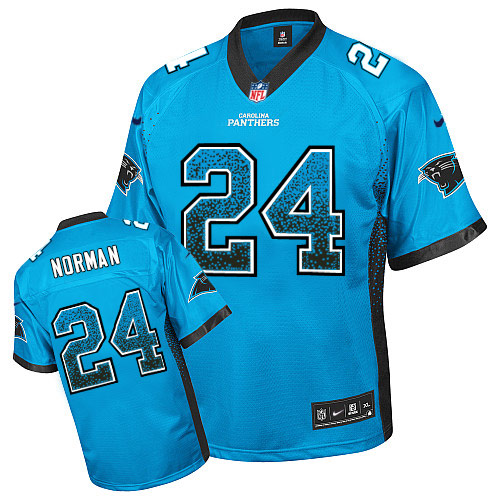 Carolina Panthers #24 Josh Norman Blue Drift Fashion Jersey