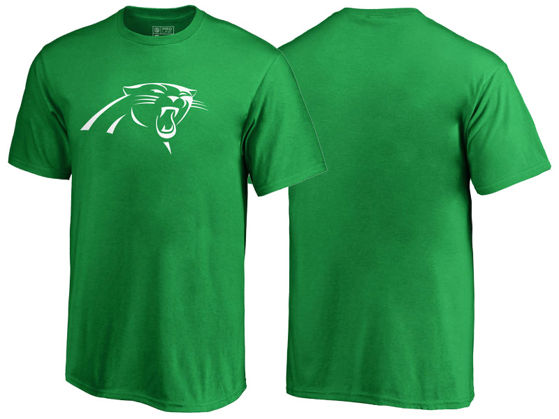 Carolina Panthers Kelly Green White Logo St. Patrick's Day T-Shirt