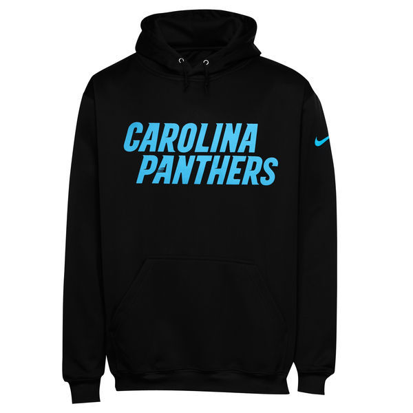 Carolina Panthers Black KO Wordmark Performance Hoodie