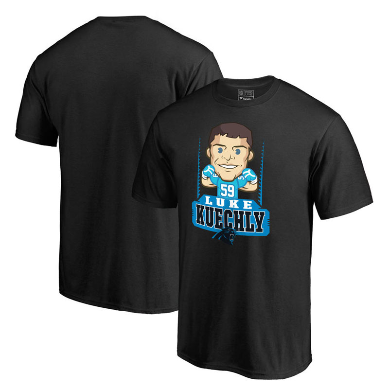 Carolina Panthers Luke Kuechly Black Pro Line Emoji Player T-Shirt