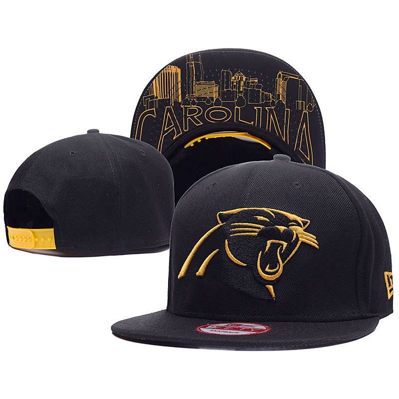 Carolina Panthers New Era Black Super Bowl 50 Gold Collection 9FIFTY Adjustable Hat