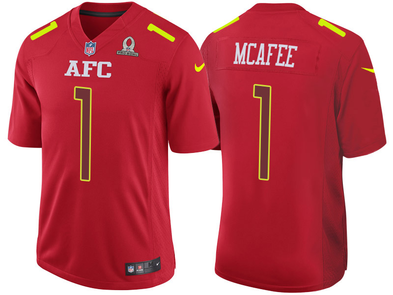 2017 Pro Bowl AFC Pat McAfee Red Game Jersey