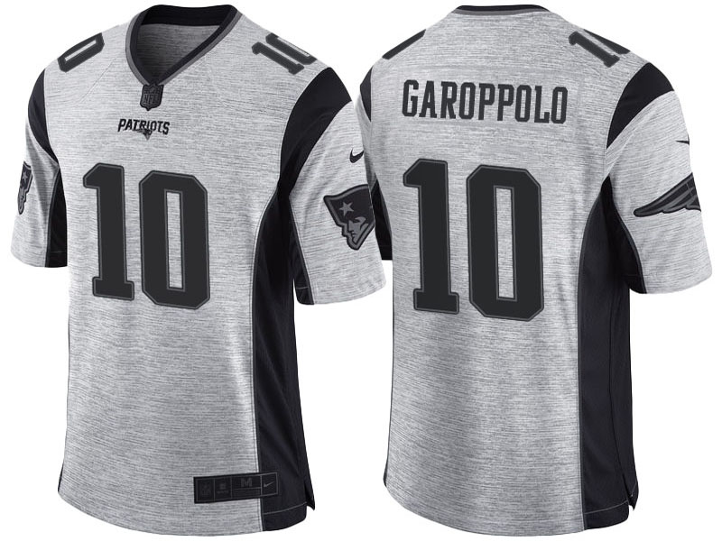 New England Patriots #10 Jimmy Garoppolo 2016 Gridiron Gray II Limited Jersey