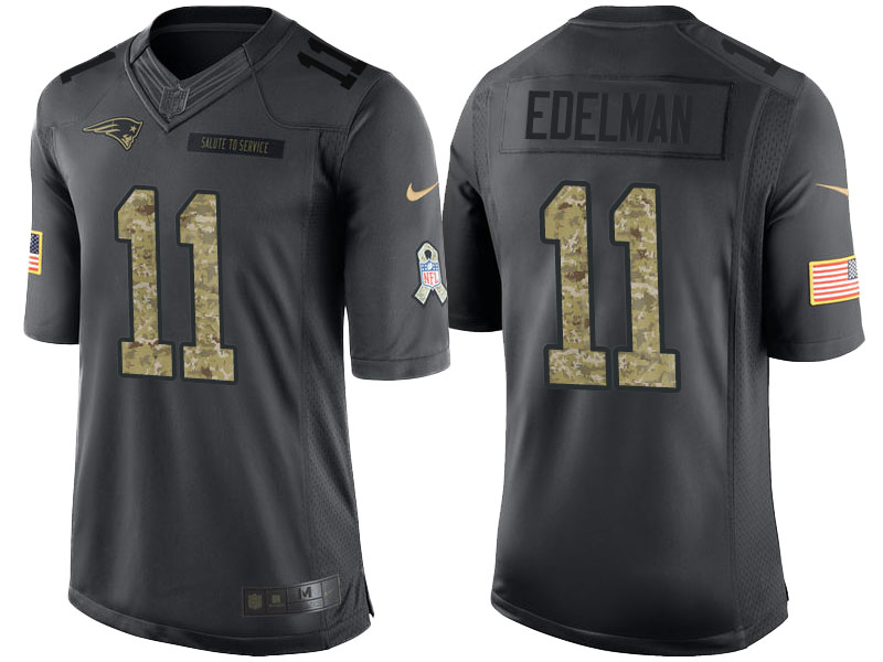 New England Patriots #11 Julian Edelman Anthracite 2016 Salute to Service Limited Jersey