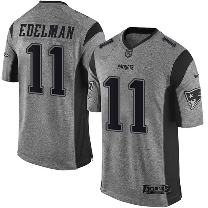 New England Patriots #11 Julian Edelman Gridiron Gray Limited Jersey