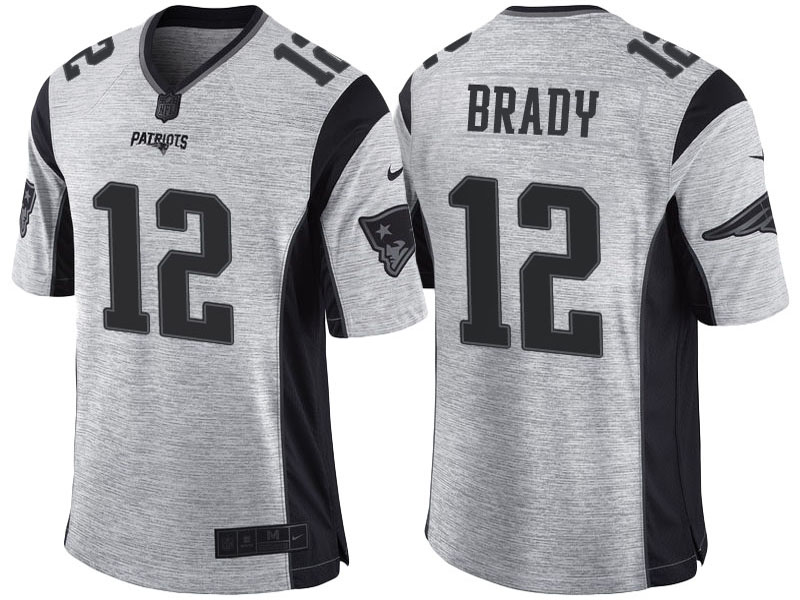 New England Patriots #12 Tom Brady 2016 Gridiron Gray II Limited Jersey