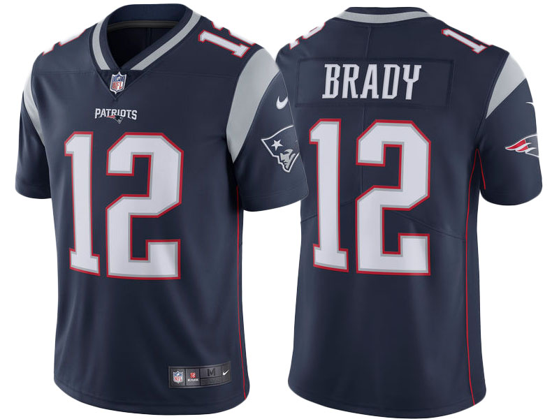 2017 New England Patriots #12 Tom Brady Navy Vapor Untouchable Limited Jersey