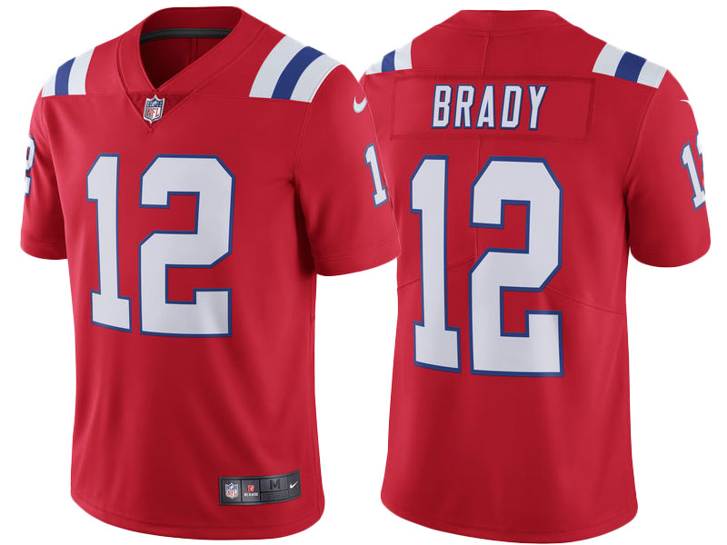 2017 New England Patriots #12 Tom Brady Red Vapor Untouchable Limited Jersey