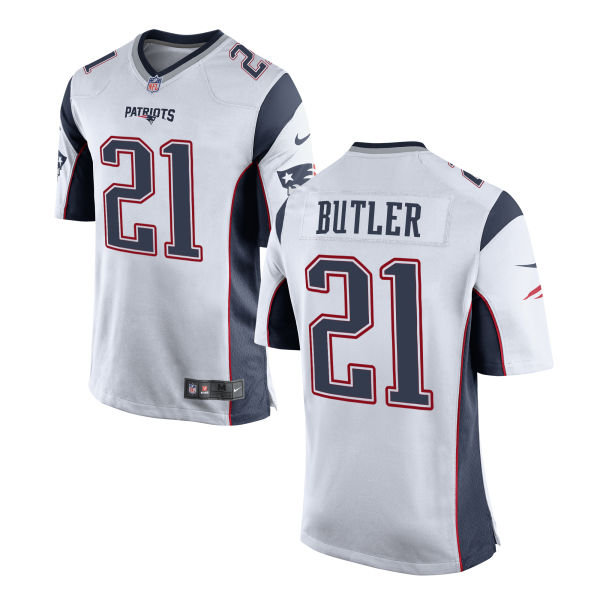 New England Patriots #21 Malcolm Butler White Game Jersey