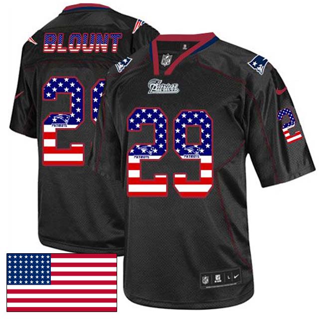 New England Patriots #29 LeGarrette Blount Black USA Flag Fashion Jersey