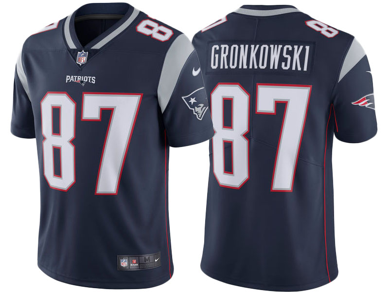 2017 New England Patriots #87 Rob Gronkowski Navy Vapor Untouchable Limited Jersey